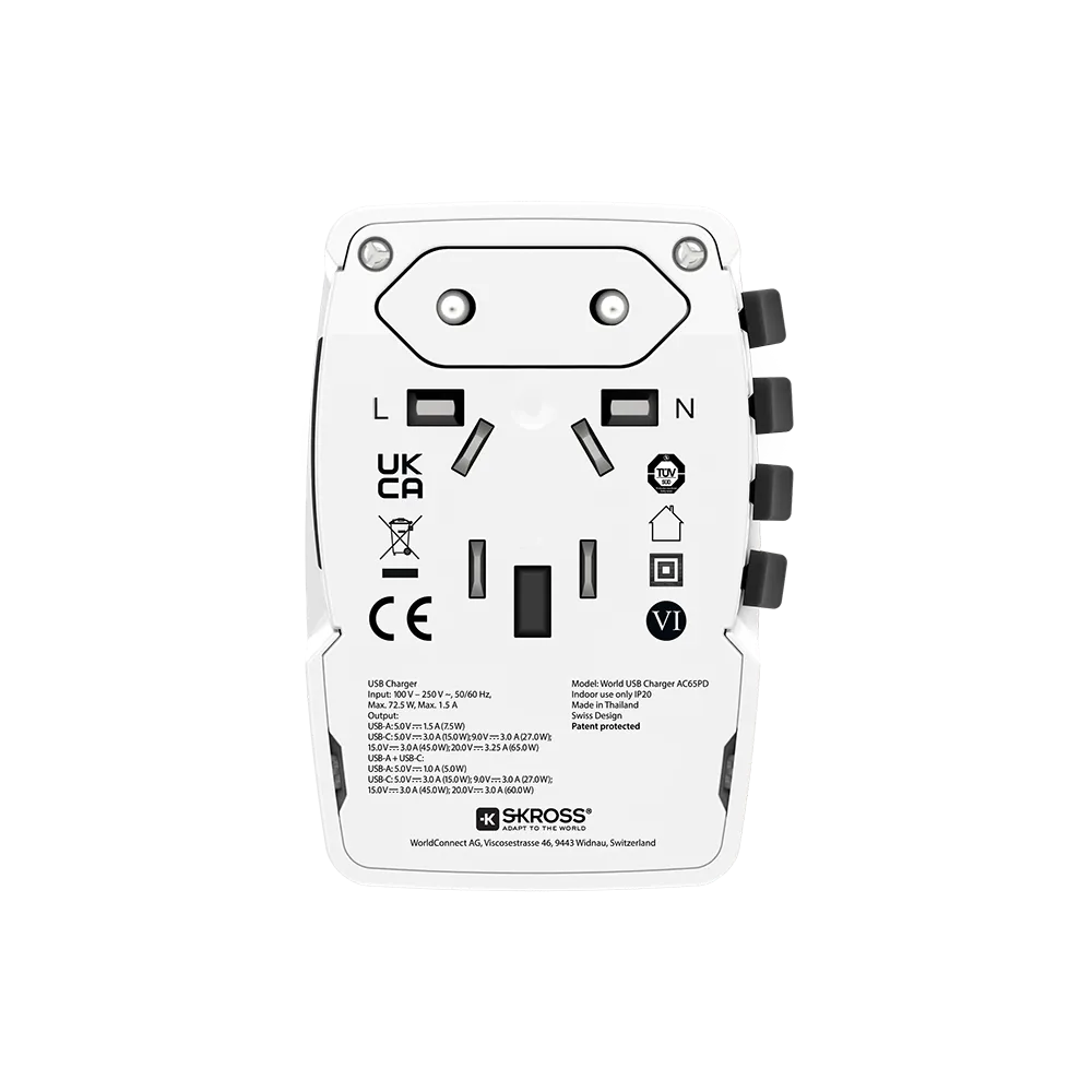 World USB Charger AC65PD with USB C cable